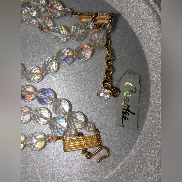 NOS EVC CAROLEE HEAVY IRIDESCENT CHOKER NECKLACE CHUNKY - Picture 4 of 7